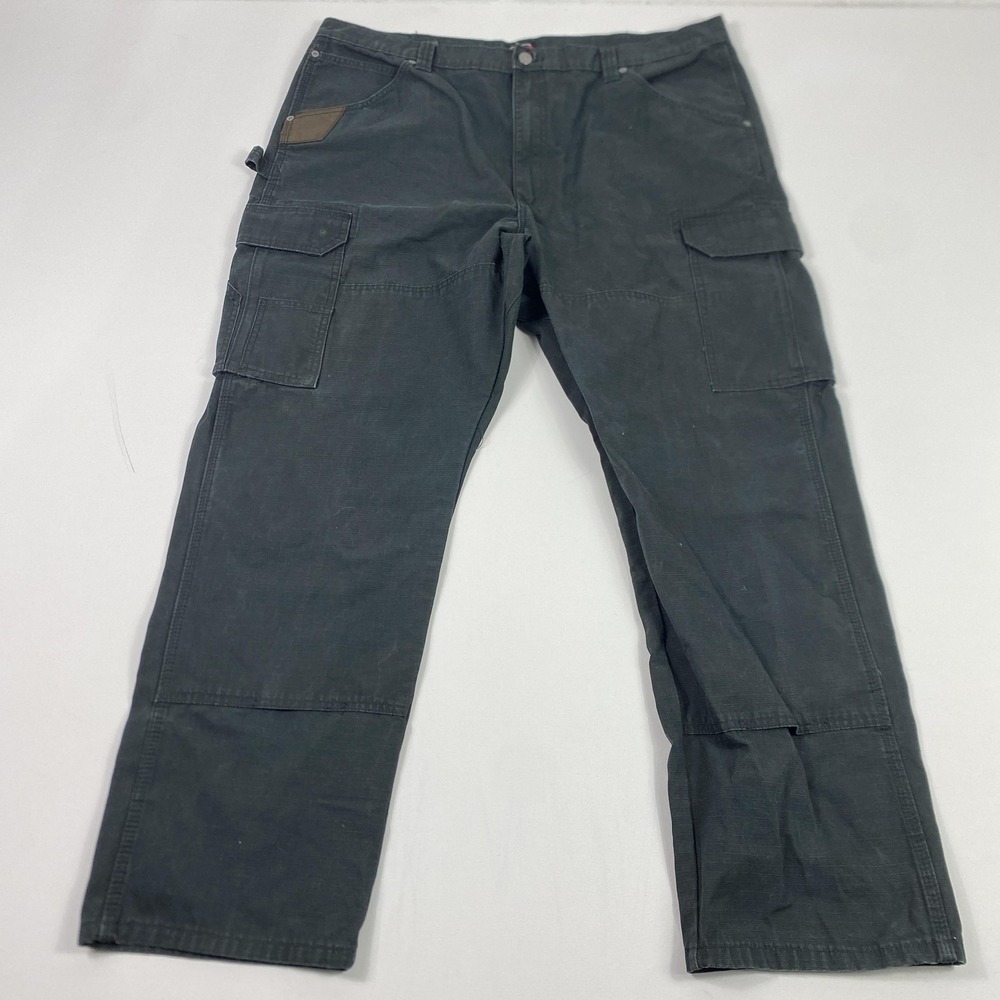 Wrangler Workwear Pants Mens 42x32 Gray‎ Carpenter Cargo Tool Loop 10WMWR1BL